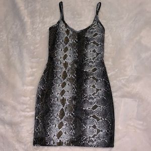 Faux leather snakeskin bodycon dress